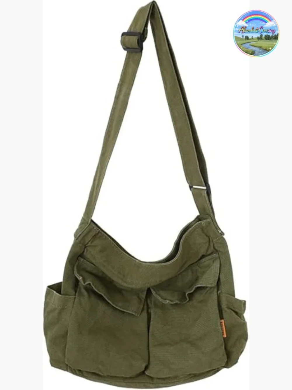 Canvas Messenger Bag Large Hobo Crossbody with Multiple Pockets